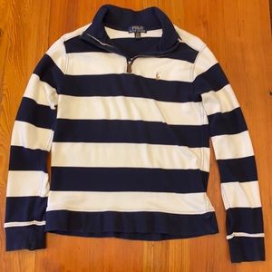 POLO RALP LAUREN STRIPED KIDS 1/4 ZIP PULOVER